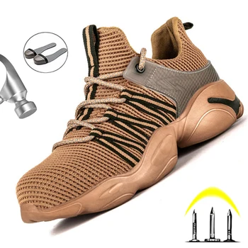 

2020 New Men Boots Safety Shoes Breathable Work Shoes Steel Toe Indestructible Shoes Light Male Shoes Adult Working Sneakers Men