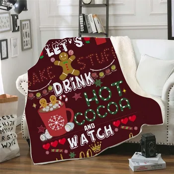 

Double-layer Thickened Blanket 3d Digital Printed Blanket Sofa Covered Blanket Square New Christmas Style