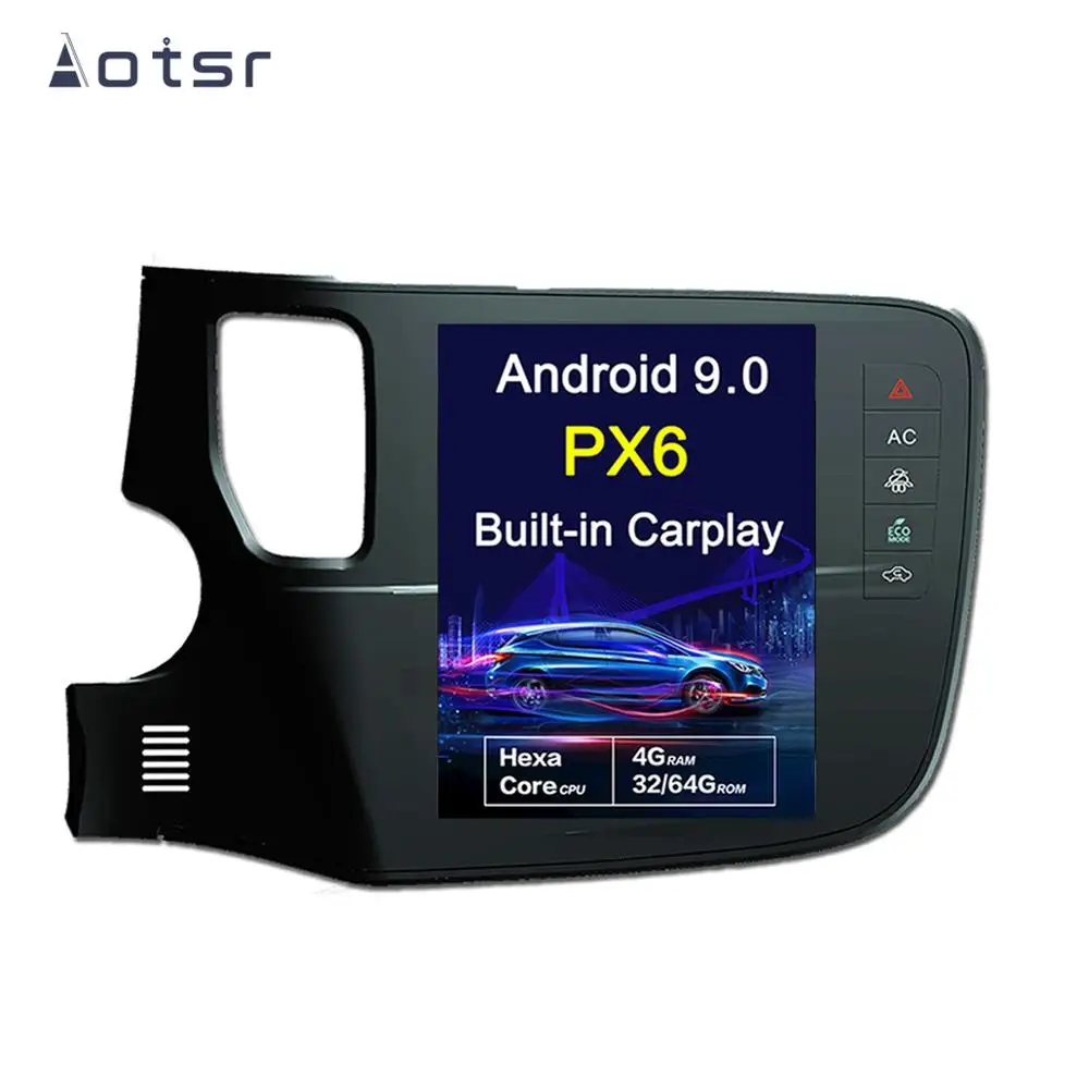 Android 9,0 Tesla стиль вертикальный экран Автомобильный gps-навигатор для MITSUBISHI Outlander- головное устройство мультимедийный радио плеер