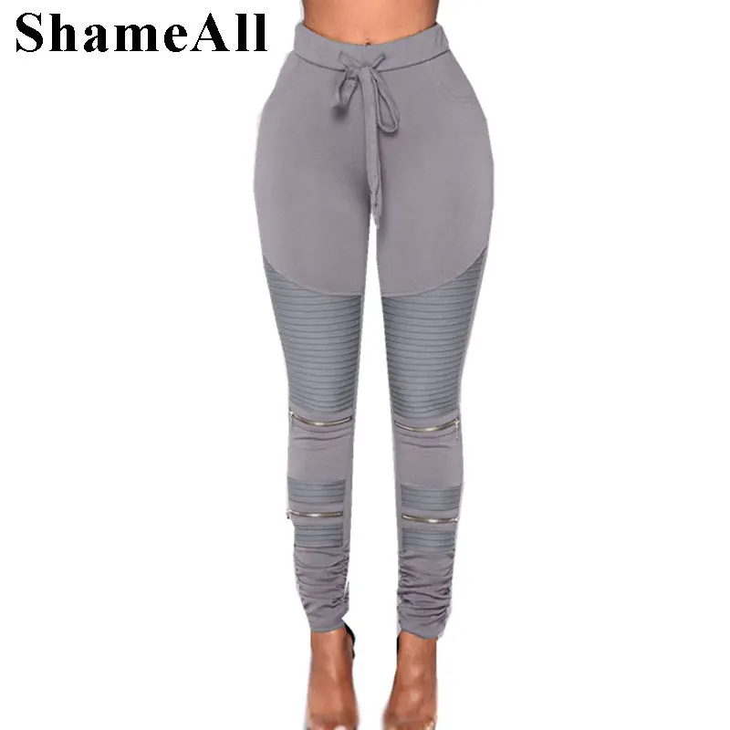

plus size Zipper Patchwork Women Leggings Fitness Workout High Waist Legging 4XL 5XL Solid Slim Push Up Sporting Leggings