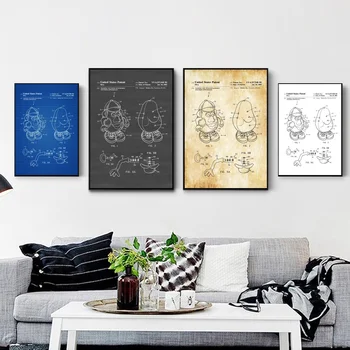 

Mr. Potato Head Patent Poster Retro Toys Toy Patent Kids Room Decor Nursery Decor Canvas Poster No Frame