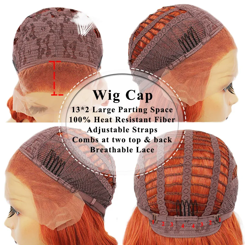 Ebingoo длинные глубокие волны золотисто-каштановые оранжевые розовые волосы парики синтетические кружевные передние парики для женщин часть высокотемпературное волокно