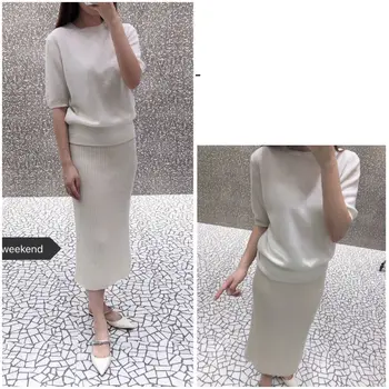 

2019 New Fashion Elegant White Round-neck Soft Cashmere Knitted Sweater