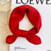 100% Pure Silk Scarf Women Neck Hair Band Foulard Square Small Headband Fashion Solid Color Neckerchief Scarves Bandana 4
