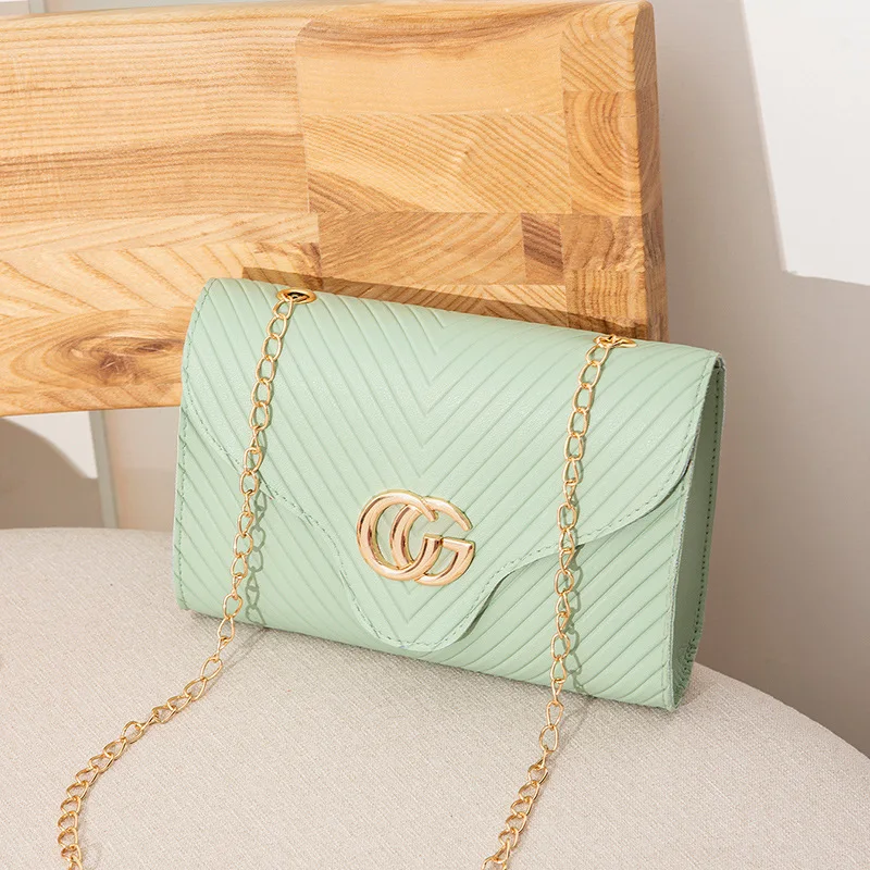 

Women's Shoulder Korean-style Embossing Square Sling Bag Business 2020 Spring And Summer New Products Lettered Crossbody/shoulde