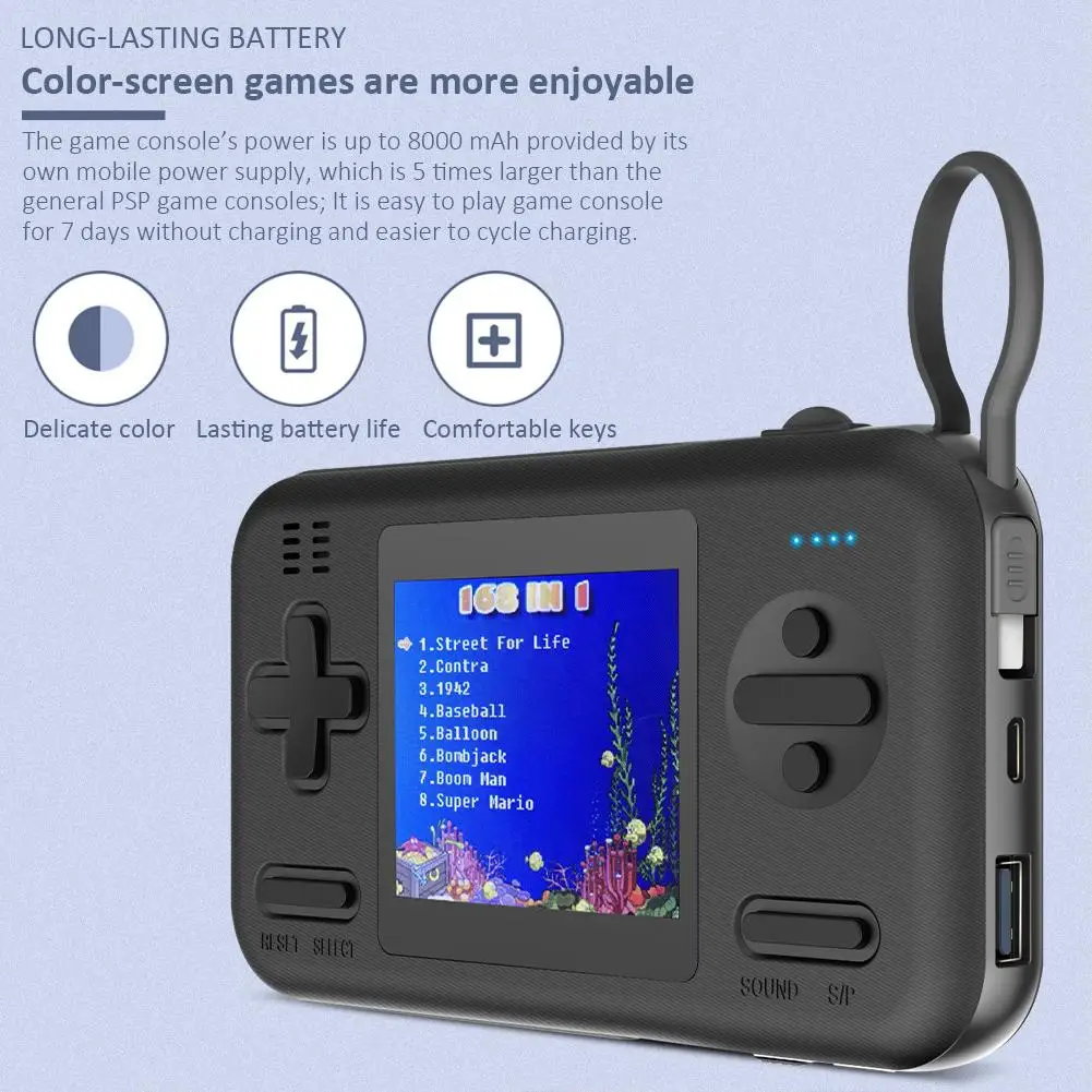 Video Handheld Game Console Retro Handheld Game Console Built-in 8000MAh Power Bank Gamepad Game Player For Child Supplies