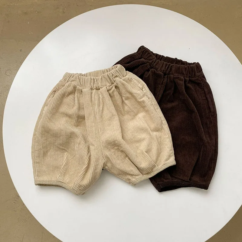 Knee Length Girls Boys Corduroy Pants Fashion Kids Trousers kids trousers