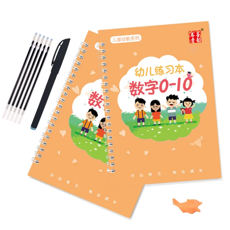 Reusable Children 3D Copybook For Calligraphy Numbers 0-10  Handwriting Books Learning Math Writing Practice Book For kids Toys