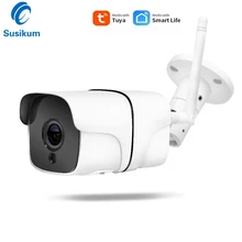Caméra de Surveillance extérieure IP WIFI hd 1080P, dispositif de sécurité domestique sans fil, étanche, avec Vision nocturne et Audio bidirectionnel, Tuya