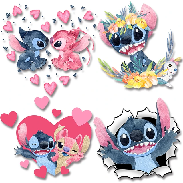 Pegatina de vinilo de Lilo & Stitch para ropa, Parche de corazón para  planchar, fácil de usar, pegatinas firmes y sin grasa - AliExpress