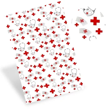 

IBOWS Faux Leather Fabric Color Virus Doctor Bear Fruit Printed Synthetic Leather Sheets DIY Crafts Hairbows Material 22*30cm