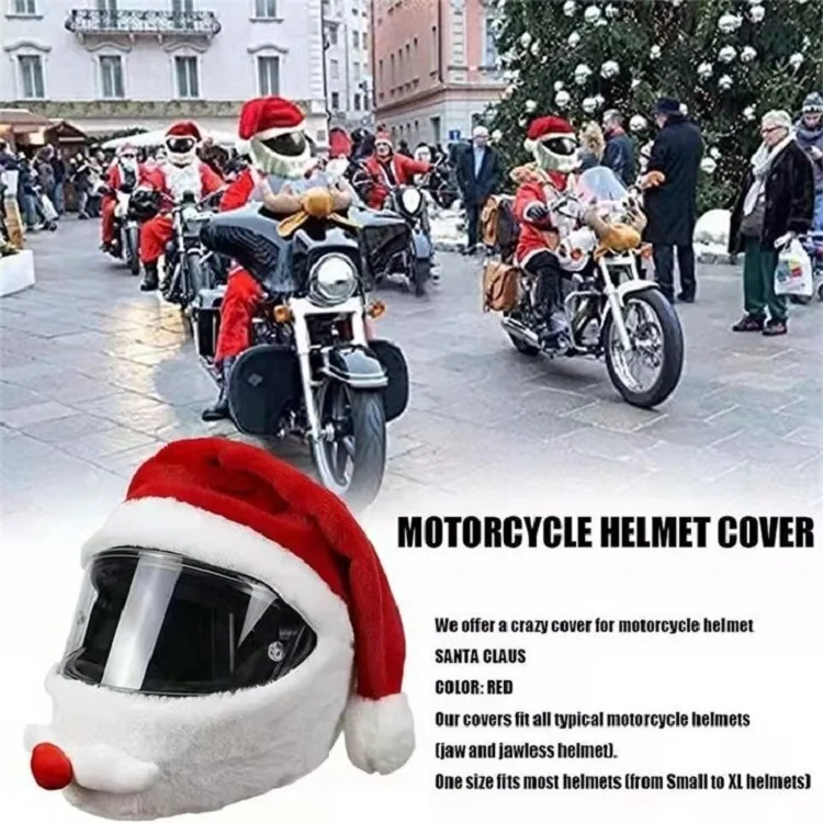Housses De Casque De Moto Complètes, Chapeau De Noël, Casquette, Drôle, Peluche, Protection, Personnalisé, Fête, Cadeau