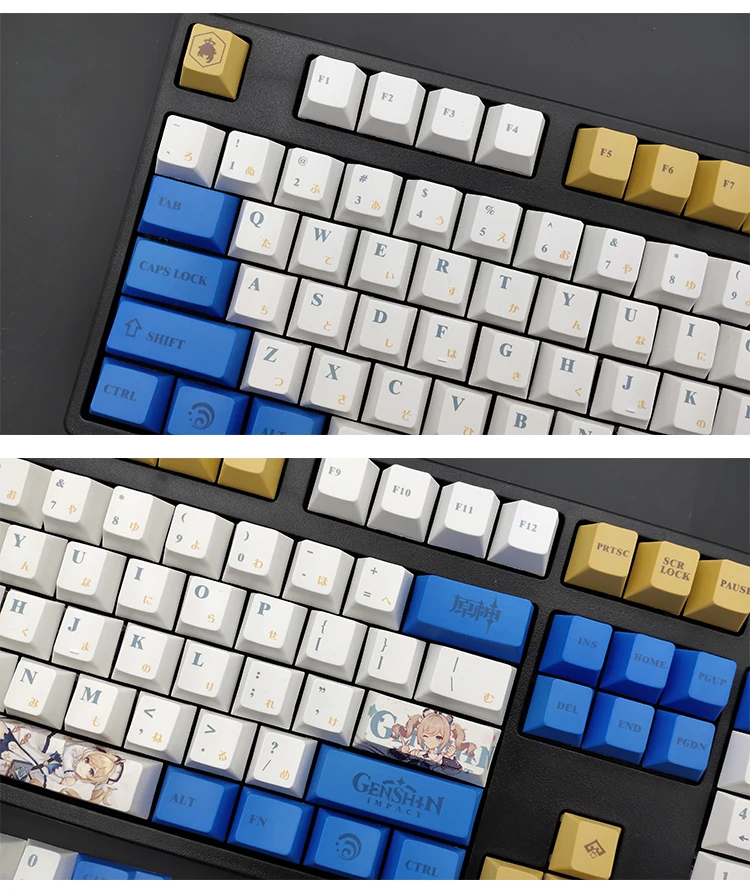 

135-Key Games Genshin Impact PBT Keycap DYE-Sublimation Cherry Profile Personalized Keycaps For MX Switch Mechanical Keyboard