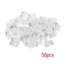 Connecteur de câble réseau toronné 10P10C RJ48, prise en cristal modulaire, 50 pièces/paquet