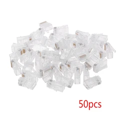 Connecteur de câble réseau toronné 10P10C RJ48, prise en cristal modulaire, 50 pièces/paquet 