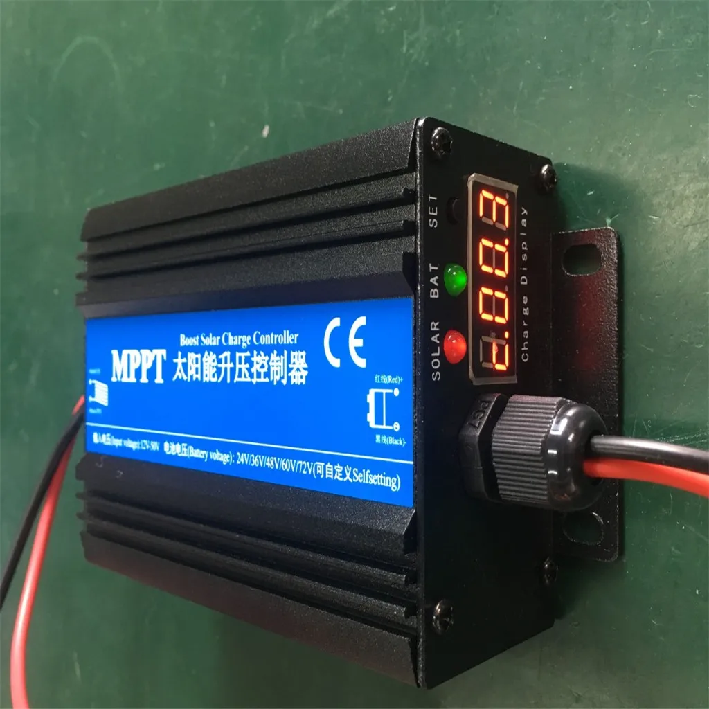 4 LEDs MPPT Boost Solar Charge Controller Panel Regulator Intelligent Regulator Battery Regulator Solar Panel24V-72V