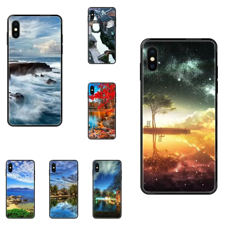 Мягкий милый чехол для Huawei Honor 20 20I 20S 10 10I 6A 7A 7X 8C 8X 9 9A 9I 9X Lite Pro красивый пейзаж |