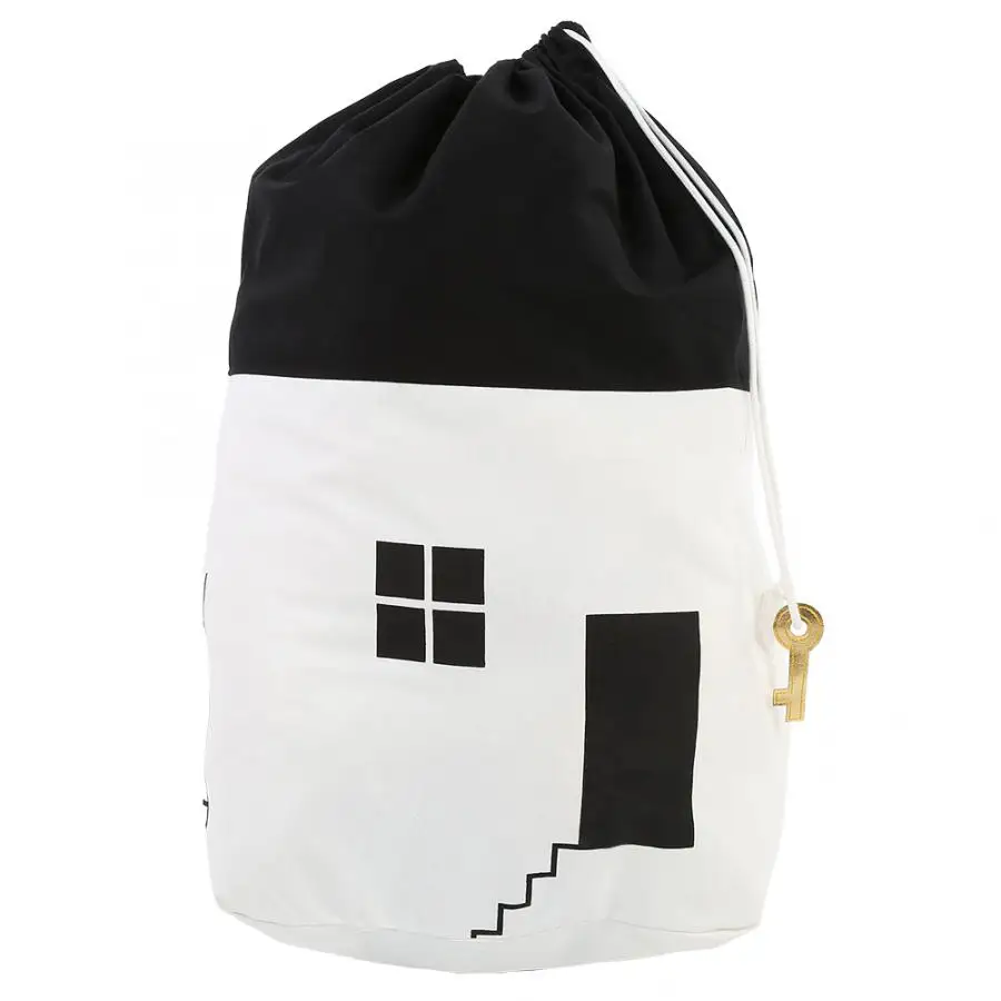 Белый Drawstring Детская сумка для хранения игрушек массивная емкость дом внешний вид открытый сумка для переноски - Цвет: Белый
