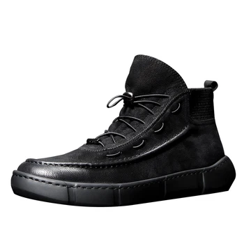 

winter trend of Korean men high shoes men's casual boots British retro breathable sneaker fashion boots handmade
