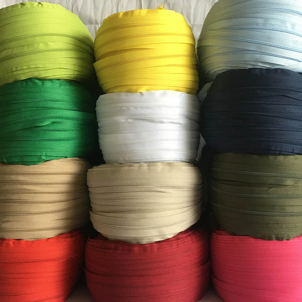 5/10/20 Meters 3# Long Nylon Zippers Rolls with 10/20/40 Pieces Auto-lock Zipper Slider For Tailor Sewing Accessories