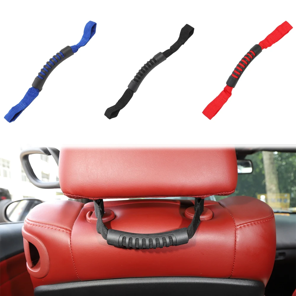 

Car Front Seat Headrest Armrest Grab Handle Universally for Dodge Challenger Oxford Cloth Handles Red/Black/Blue Accessories