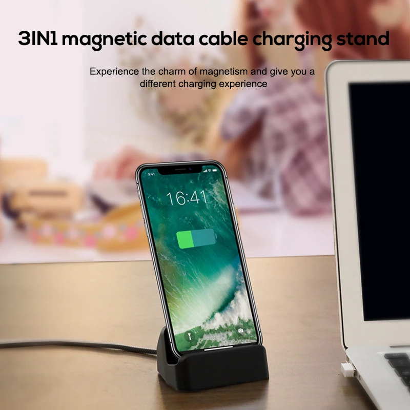 

Magnetic Mobile Phone Chargers Wireless Fast Charging Dock Station Stand for iphone Type C Micro USB Wireless Phone Holder