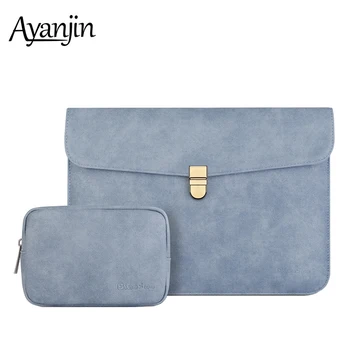 

Waterproof Matte PU Leather Sleeve Laptop Bag 14 inch For Macbook Pro 15 Air 13 2018 2019 Case For Xiaomi Mi Notebook 13.3 Cover