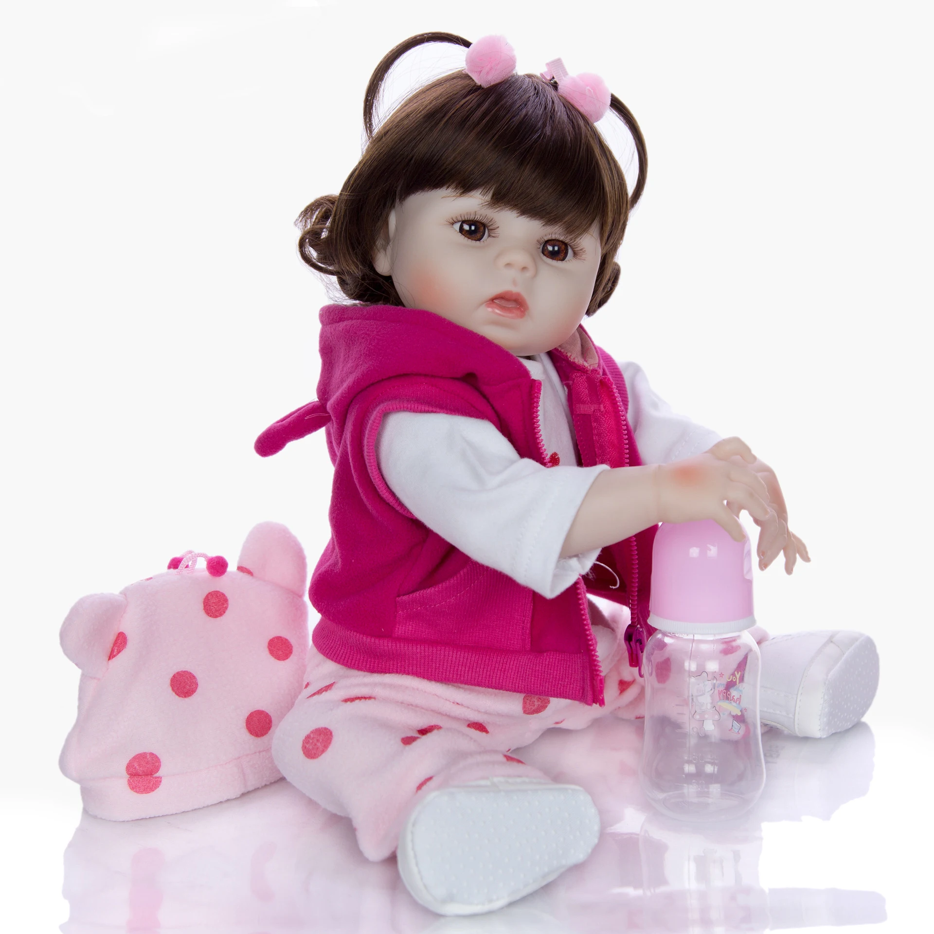

Bebe Doll reborn silicone inteiro reborn baby girl dolls toys 19inch 48cm waterproof reborn toy dolls gift