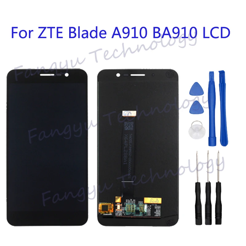 

5.5 original liquid crystal For ZTE Blade A910 BA910 LCD touch screen digitizer component mobile phone screen repair parts+too