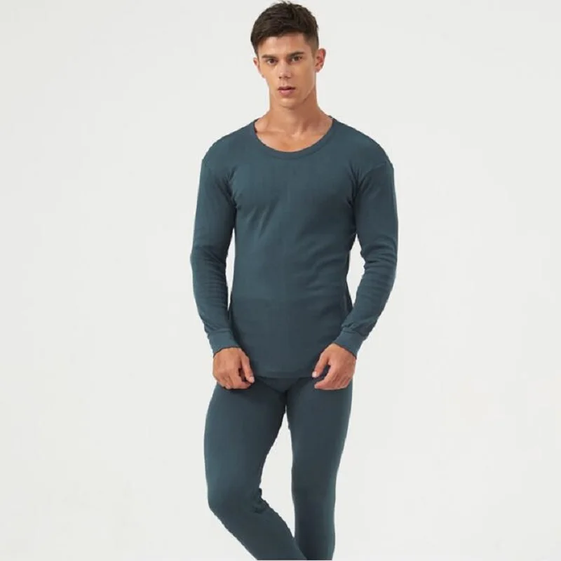 light blue(men) Пижамы кальсоны для мужчин и женщин теплое термобелье 2 шт./компл. одежда унисекс зима плюс размер L-3XL костюм для защиты от пониженных температур - Цвет: light blue(men)