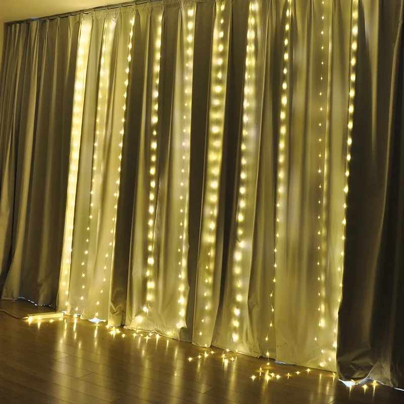 3*3 м 300LED гирлянда для штор сказочная кисточка струна рождественское освещение для свадьбы дома и сада вечерние украшения