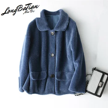 

Shearling Fur Sheep Coat Autumn Winter Jacket Real Wool Coats and Jackets Women Clothes 2020 Abrigo Mujer MY