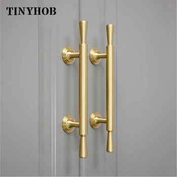 

Gold Modern Simple kitchen cabinet knobs and handles Drawer Pulls Bedroom Knobs Brass T Bar Cabinet Locker Knob