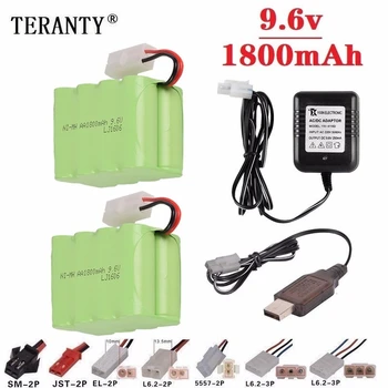 

( M Model ) Ni-MH 9.6v 1800mah Battery + 9.6v Charger For Rc toy Car Tank Train Robot Boat Gun AA 9.6v Rechargeable Battery Pack