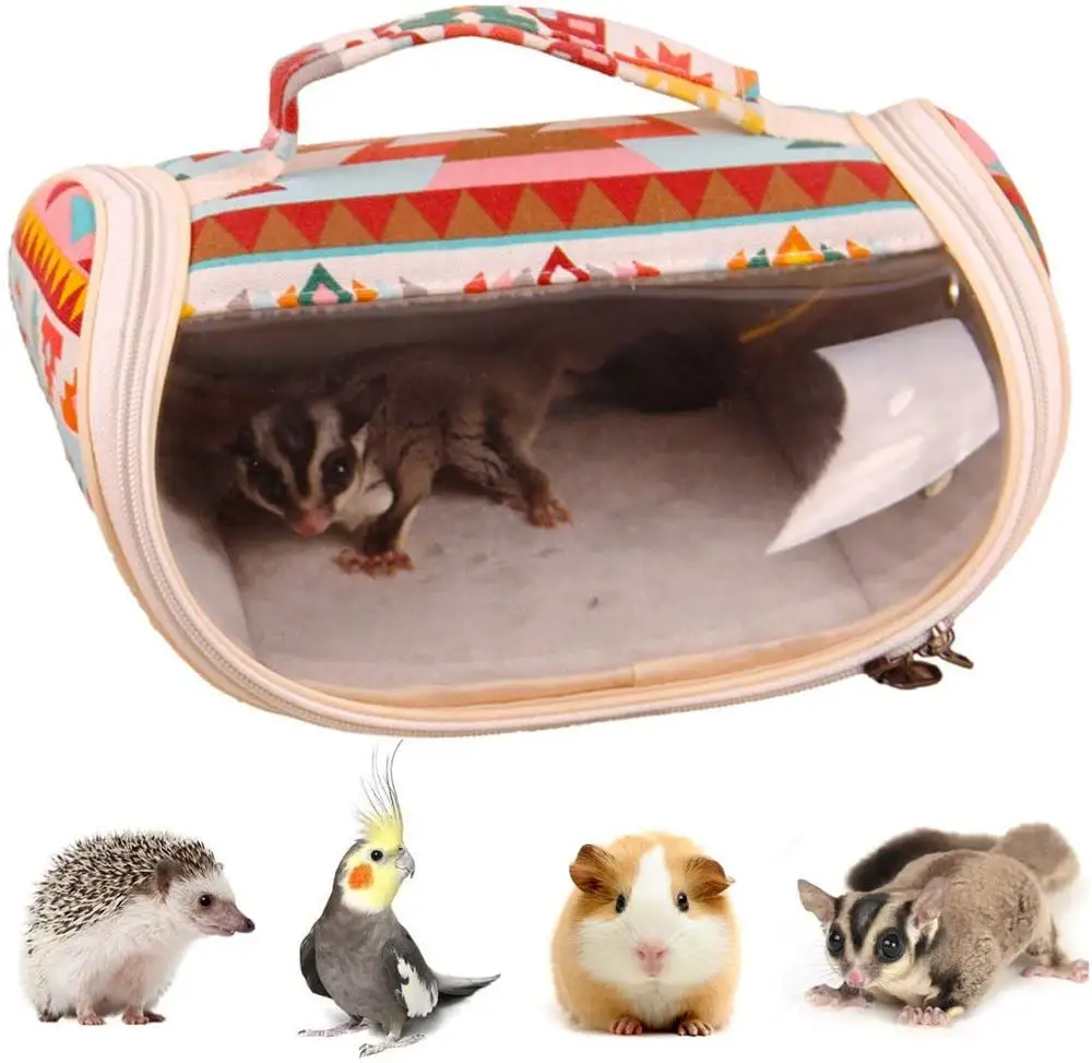 Pet Carrier Bags Portable Hamster Cooling Carrier Handbags Outgoing Bag for Small Pets Rat Hedgehog Rabbit Sugar Glider Squirrel 