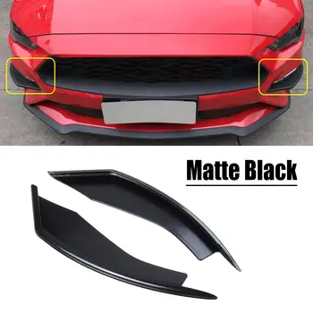 

A Pair ABS Matte Black Car Exterio Front Bumper Vent Winglests Fog Light Canard For Ford For Mustang 2018 2019