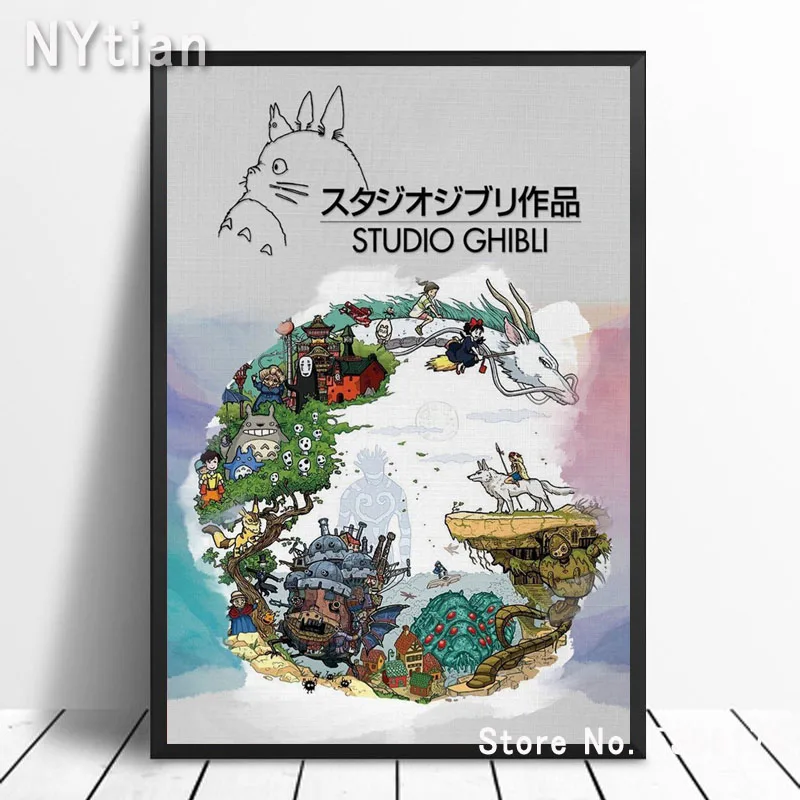 NT333 Poster Print Hot Spirited Away Studio Ghibli Totoro Princess Anime  Wall Art Picture Canvas Painting Living Home Room Decor|Vẽ Tranh & Thư  Pháp| - AliExpress