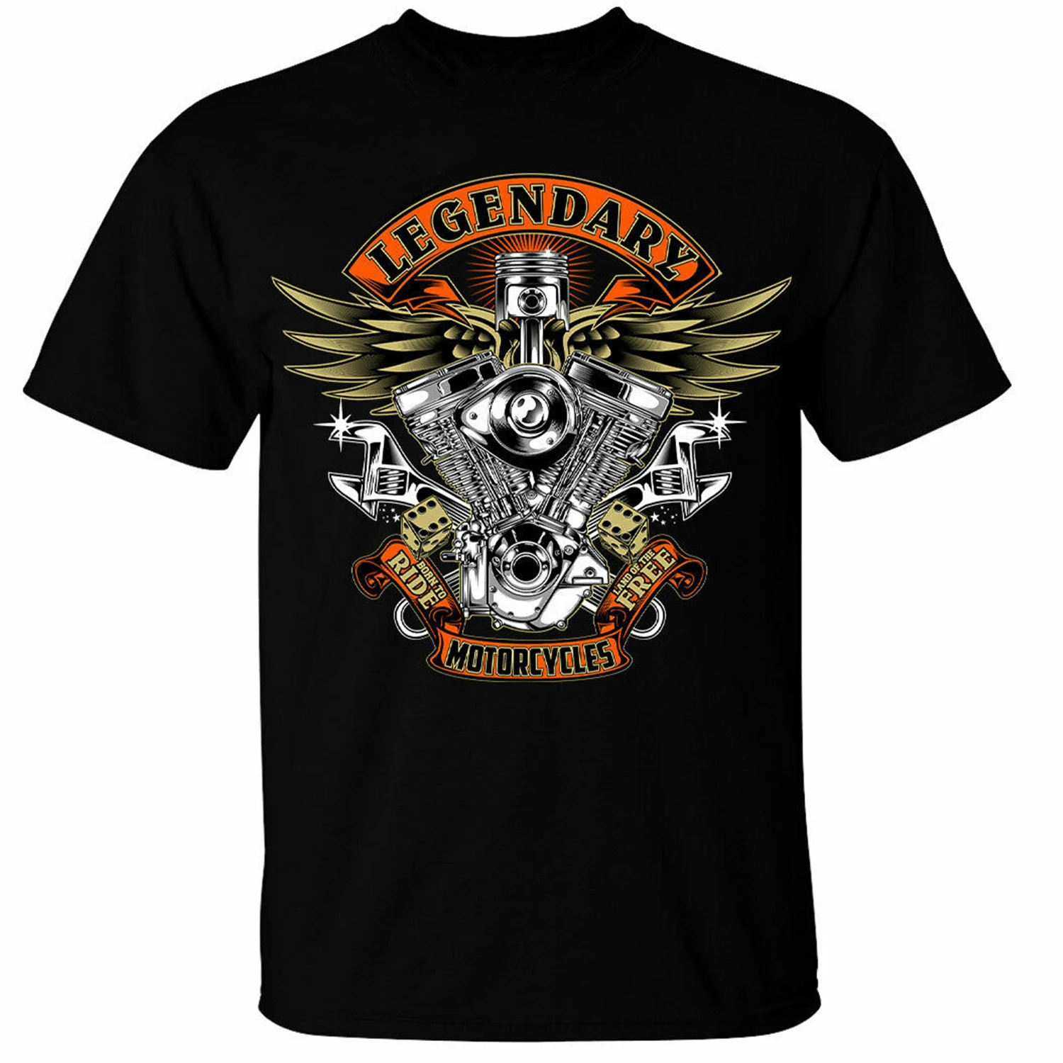 Legendary Motorcycle Mens T-Shirt Biker Moto Tops Tee Shirt Free Shipping Light | Мужская одежда