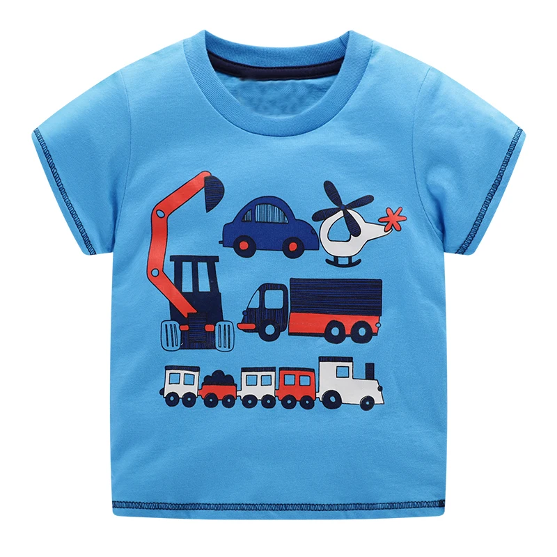 Jumping meter/летние футболки для мальчиков, одежда для малышей хлопковые детские футболки в полоску с аппликацией, модные детские футболки для мальчиков и девочек