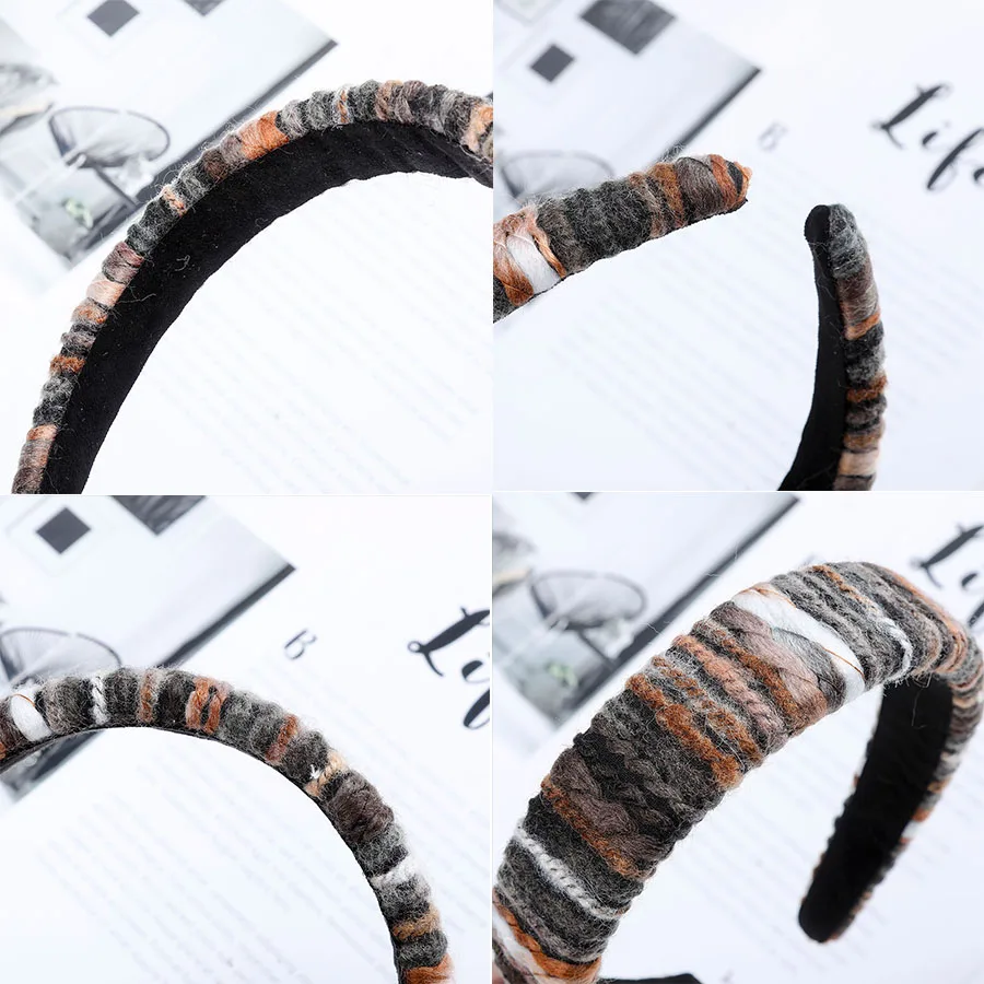 Haimeikang, модная шерстяная повязка на голову, повязка на голову, зимний теплый ободок, обруч на голову, головной убор, Красочные Креативные аксессуары для волос, Женская тиара