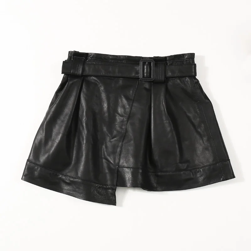 Натуральная кожа 2020 Весна новая уличная Женская юбка из овчины необычная