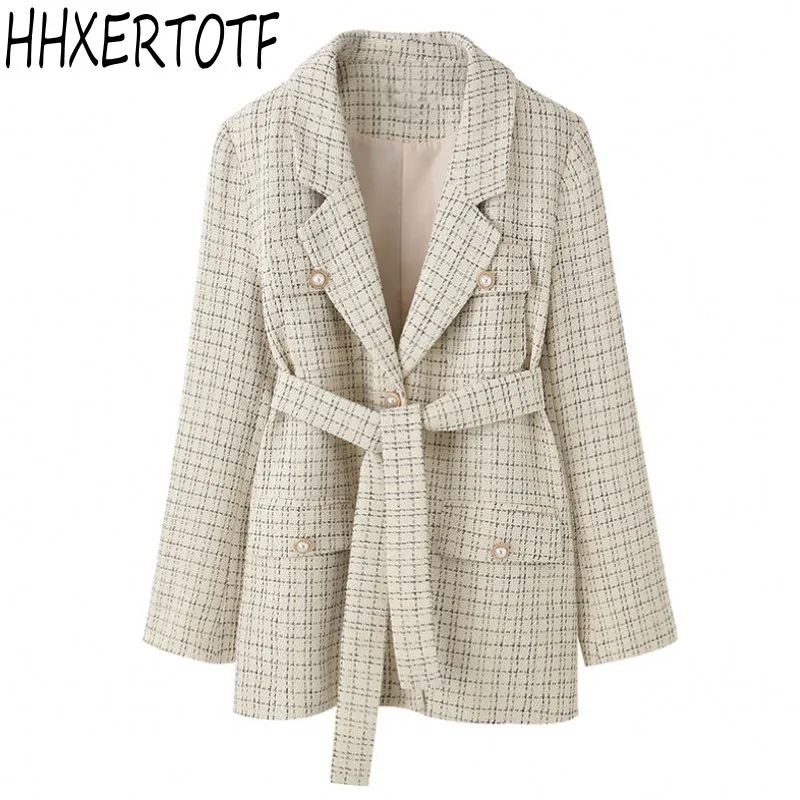 

Women's suit jacket 2019 new autumn and winter fashion temperament small fragrance wind tweed casual loose coat female