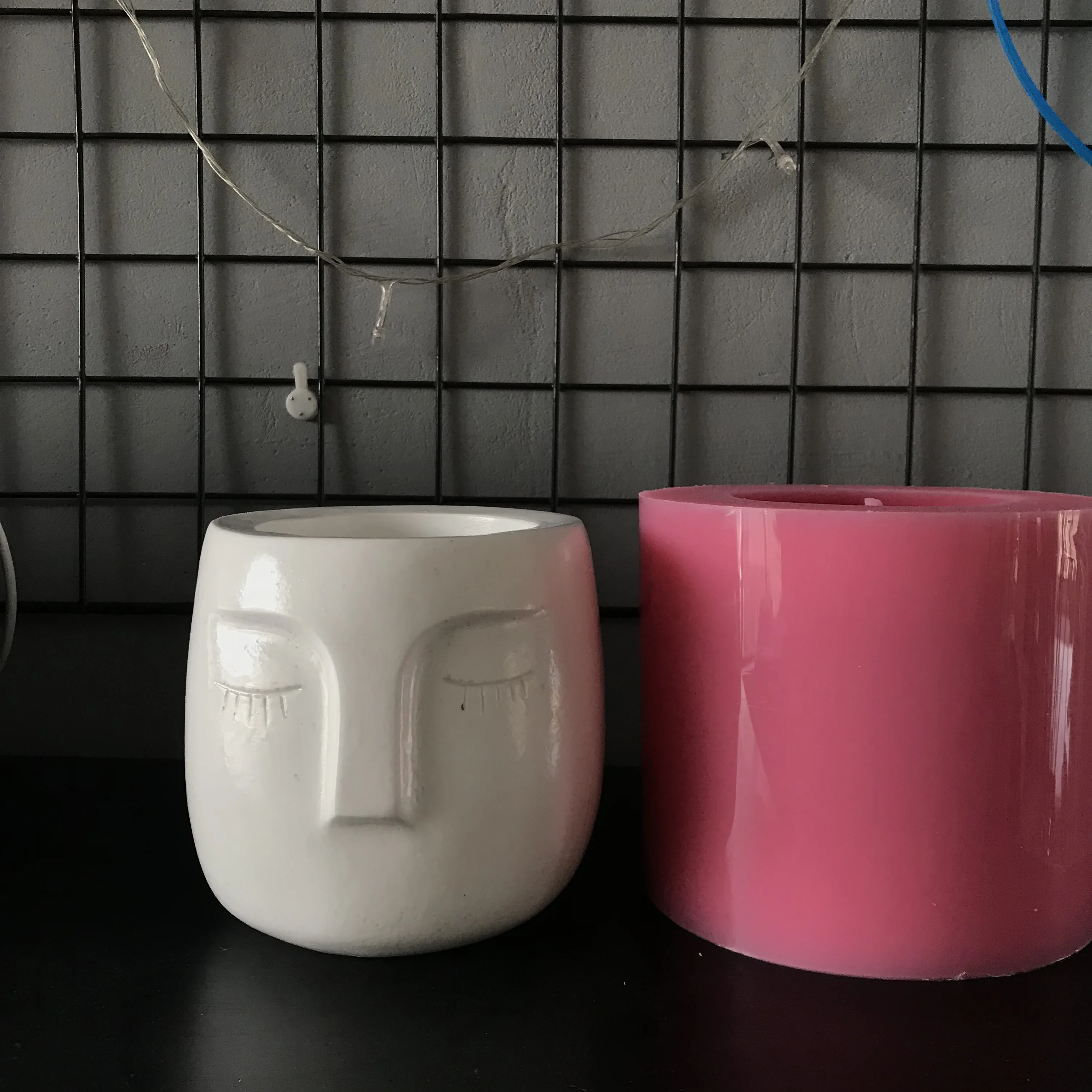 3D Resin Craft DIY Clay Human Face Cement Silicone Planter Mould Big Decorating Vase Making Concrete Flower Pot Molds