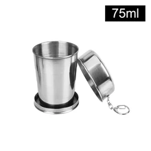  75/150/250ml Folding Cup Stainless Steel Camping Portable Telescopic Mug Outdoor Taveling Handy Water Creative Mini Cup Supplies 