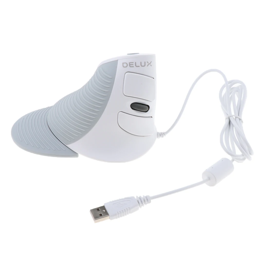 White Проводная вертикальная Мышь USB оптическая Мышь с 6 кнопками и 3 регулируемая чувствительность 600/1000/1600 Точек на дюйм Мышь для портативного компьютера - Цвет: White