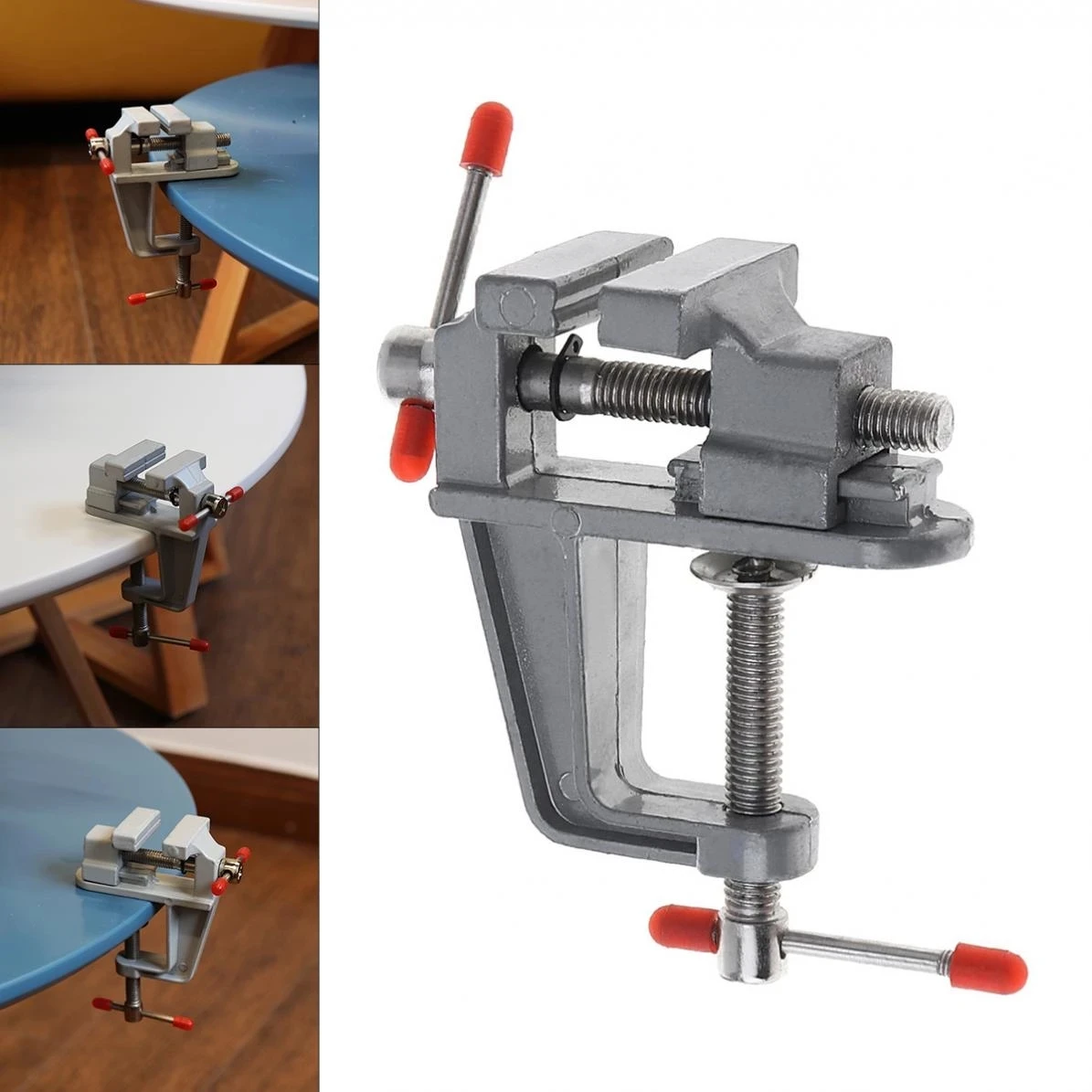 Household 40mm Aluminum Small Jewelers Hobby Clamp On Table Bench Vise Vice Tool 