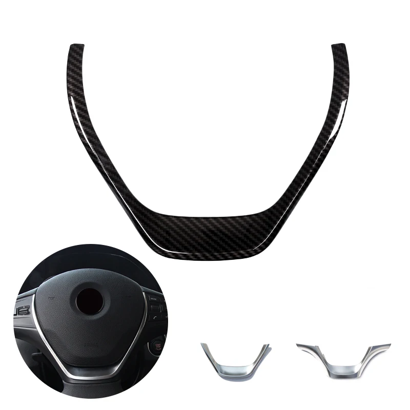 

For BMW 3 Series F30 F32 F34 2013 2014 2015 Car Interior Steering Wheel Frame Carbon Fiber Texture Cover Decor
