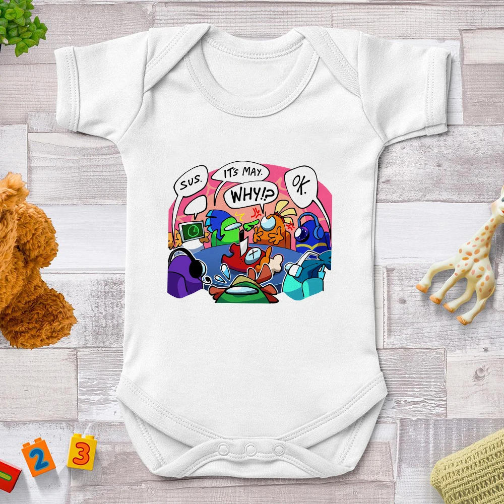 

Among Us Impostor Brand New Toddler Infant Newborn Baby Girls Kids Short Sleeve Romper Outfits Playsuit Jumpsuit Clothes 0-2Y