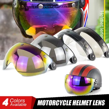 

Motorcycle half Helmet Visor Front Flip Up 3-Snap Visor Fashion Windproof Shield Lens Universal Pilot style Four colors optional