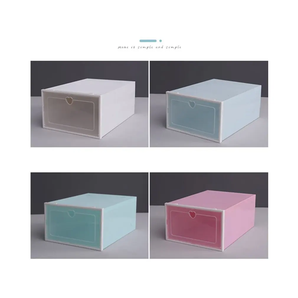 Складная прозрачная коробка для обуви утолщенный ящик чехол искусственная